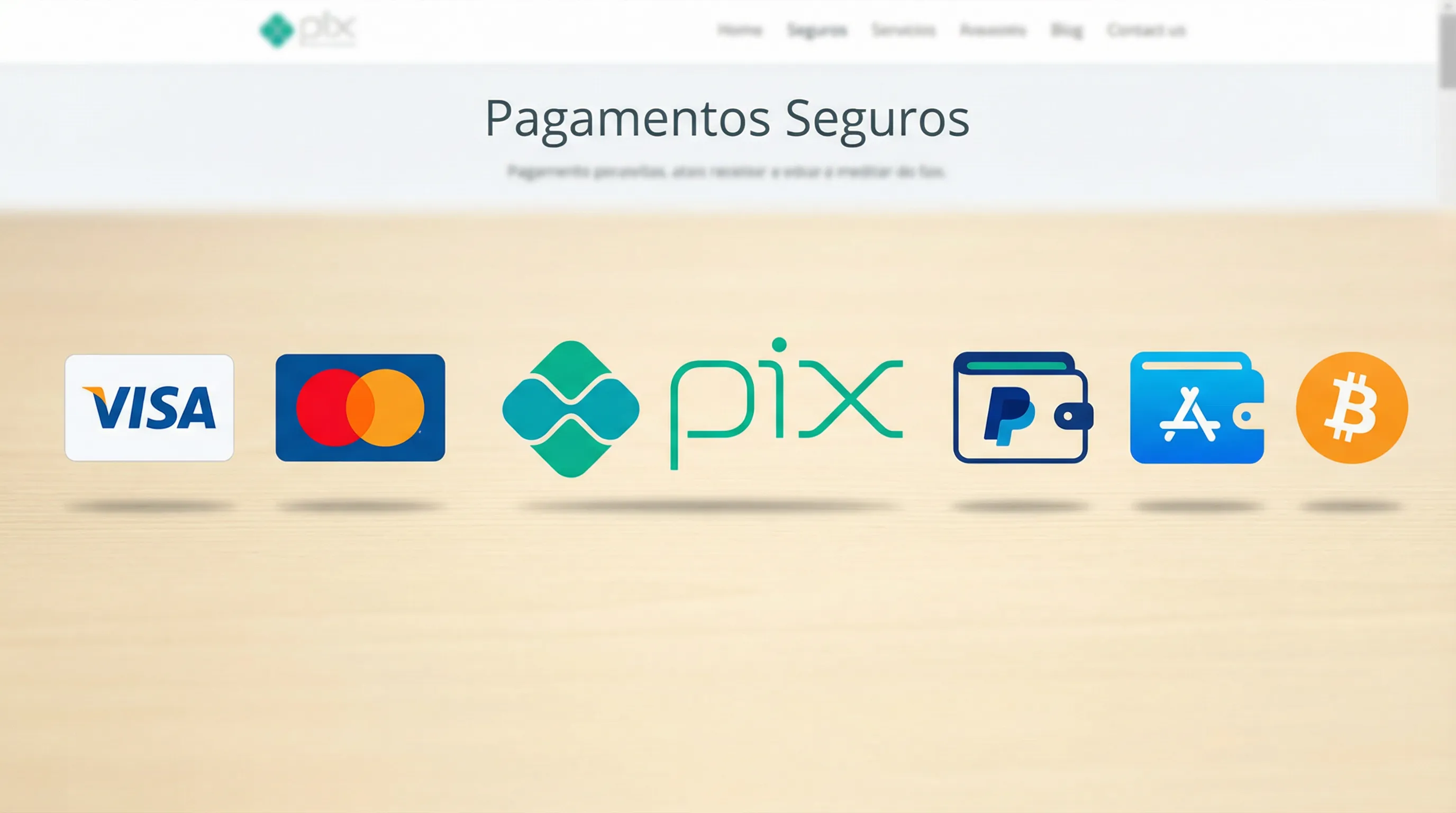 Métodos de pagamento aceitos: PIX, Visa, Mastercard, Bitcoin
